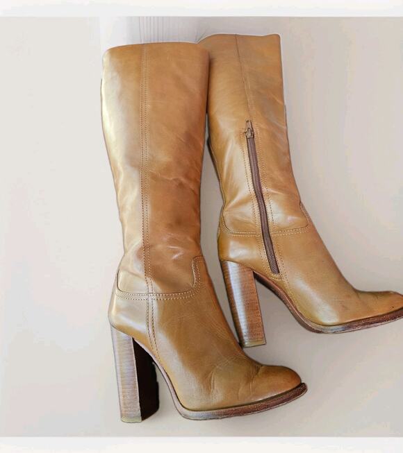 Tory Burch Shoes - Tory Burch Brown Leather Knee High Boots, Side Zip ,Round Toe EU 38 US 7M